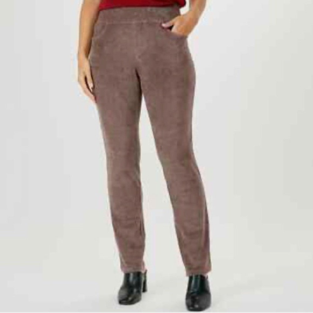 Belle by Kim Gravel Lightweight Stretch Corduroy Pocket Jeggings Pants / Sz 10P